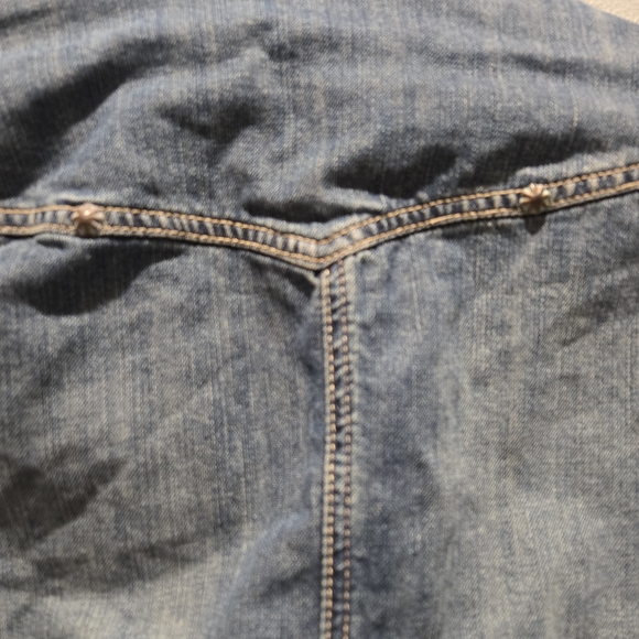 Double D Ranch Denim Jacket with Studs and Leather Embellishment - Picture 7 of 8